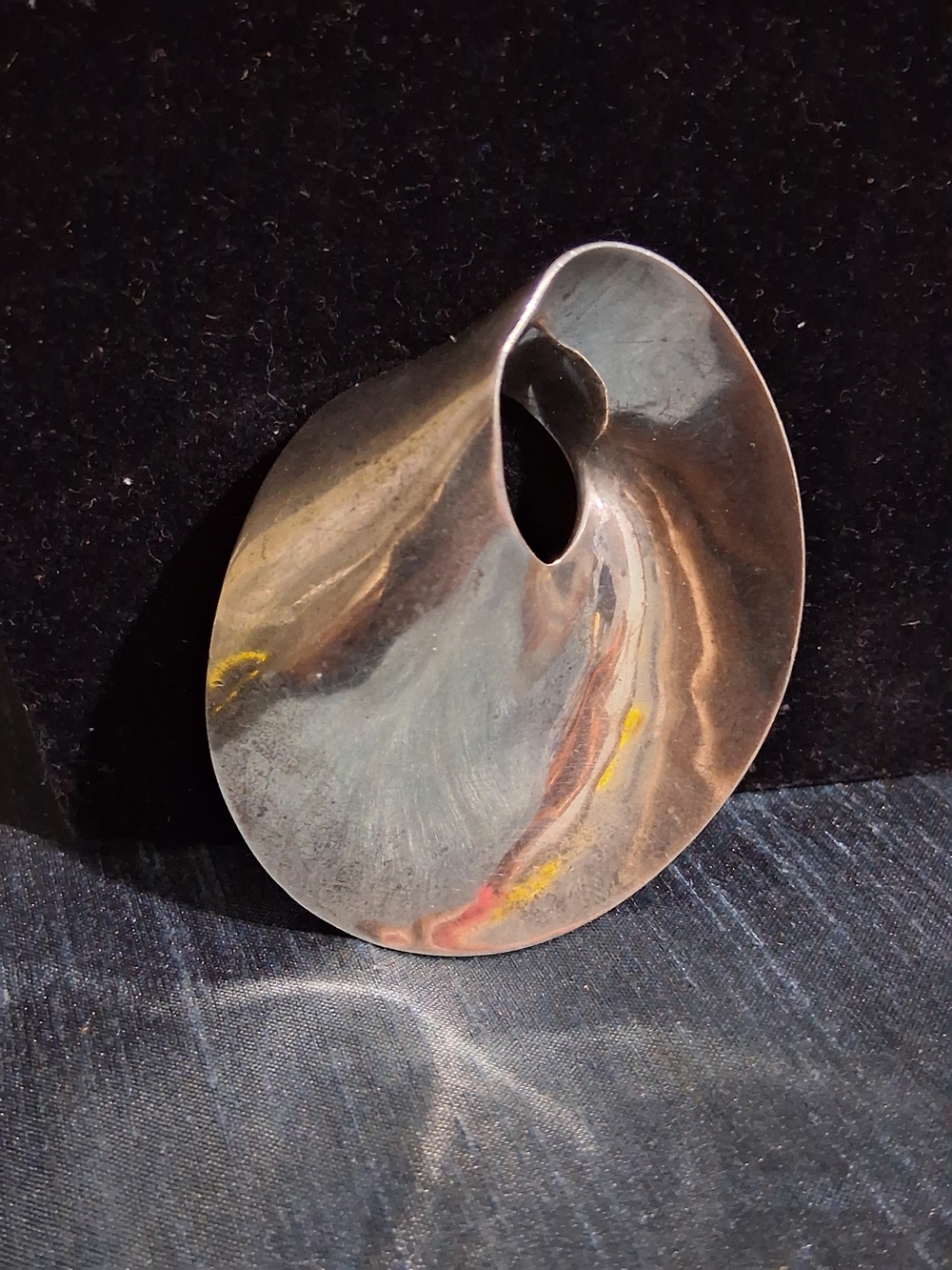 Vintage Sterling Silver Modernist Möbius Swirl Brooch Pin Georg Jensen Style - Picture 4 of 8